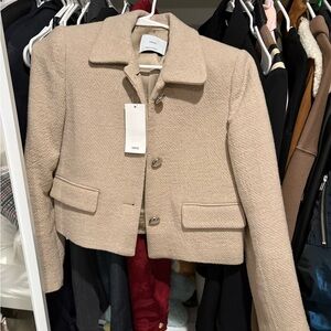 Mango Textured Cream Blazer